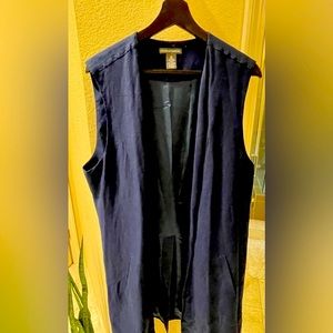 PRICE DROP Blue Tunic Vest - Beautiful Linen/Rayon